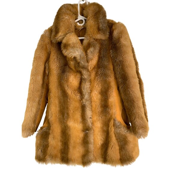 Vintage 80s Womens Faux Fur Mid-Length Coat Size 8 RO10553 - Picture 5 of 11
